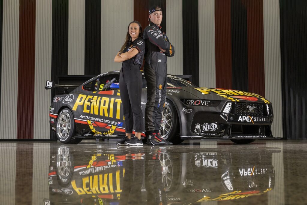 Sarah with Matt Payne, Grove Racing driver