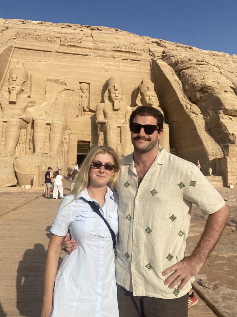 Lucinda and her partner in Egypt